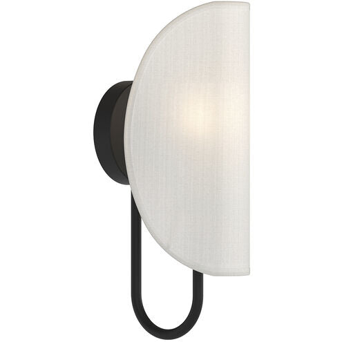 Alora Mood WV450706MBCW Seno 1 Light 5.63 inch Matte Black and White Cotton Fabric Bath Vanity Light Wall Light