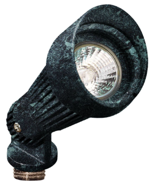 Dabmar Lighting LV203-VG Cast Aluminum Directional Spotlight with Hood 2-Pin Hood, Voltage 12V, Verde Green Finish