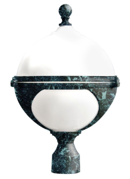 Dabmar Lighting GM972-VG Powder Coated Cast Aluminum Post Top Light Fixture No Lamp, Voltage 120V, Verde Green Finish