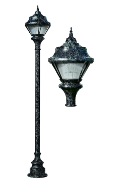 Dabmar Lighting GM9001-VG Cast Aluminum 1 Post Top Fixture Pole + Base E26 No Lamp, Voltage 120V, Verde Green Finish