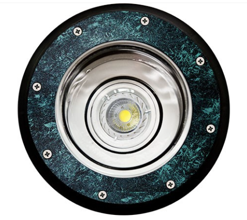 Dabmar Lighting LV306-L4-64K-VG Cast Aluminum In-Ground Well Light Screw LED, Voltage 12V, Wattage 4W, Color Temperature 6400k, Verde Green Finish