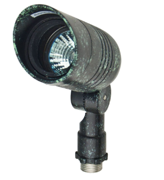 Dabmar Lighting LV222-L3-27K-VG Cast Aluminum Directional 2-Pin LED Spotlight with Hood, Voltage 12V, Wattage 3W, Color Temperature 2700k, Verde Green Finish