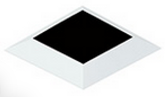 Visual Comfort Architectural E4SFF-LW Element 4" Square Flat Lensed Trim, Flanged up to 1" Ceiling Thickness, White Finish
