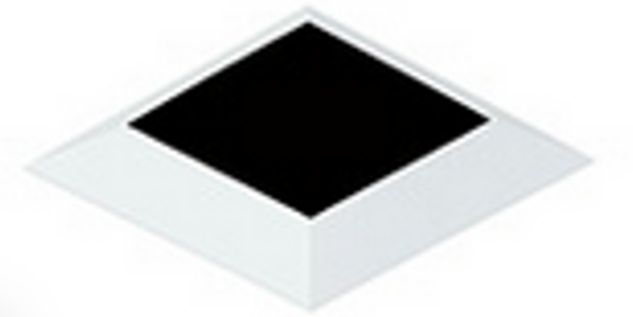 Visual Comfort Architectural E4SF15F-HB Element 4" Square Flat Shower Trim, Flanged 1.1"-1.5" Ceiling Thickness, Black Finish