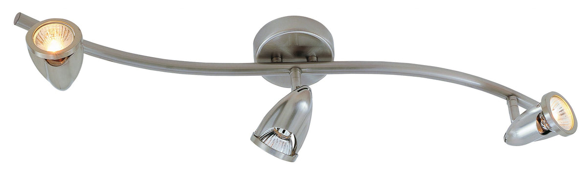 Trans Globe Lighting W-465 BN Stingray 3 Light Brushed Nickel Track Ceiling Light