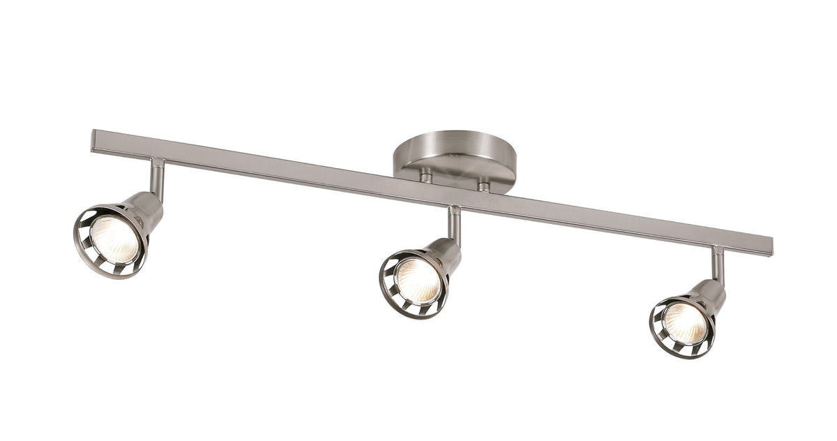 Trans Globe Lighting W-493 BN Renew 3 Light Brushed Nickel Track Ceiling Light