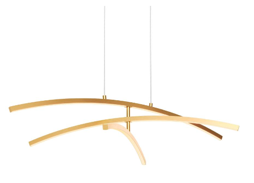 Dals Lighting W3PD36-CC-GD 3 Curved Branch Pendant - Gold Finish