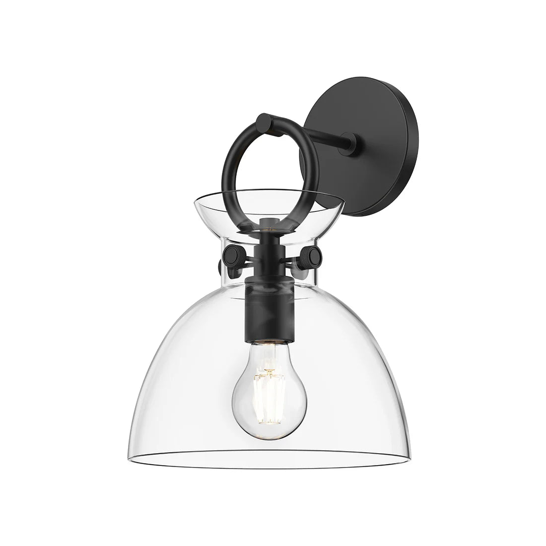 Alora Mood WV411809MBCL Waldo 9-Inch Wall/Vanity Light - Matte Black, Clear Glass, E26, 60W Max, Damp Rated