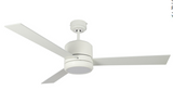 Westgate WFL-116-WS-3B-52-30K-WH-WH 52" 52in 3-Blade Ceiling Fan and Light, Wattage 20W, Color Temperature 3000K, Voltage 120V, White Finish
