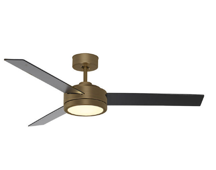 Westgate WFL-DC-125-RC-3B-52-MCT5-AZ-BK 52 Inch DC Ceiling Fan and Light with Remote , Watt 18W, 108LM/W, 5CCT 30K/35K/40K/50K/65K Metal Housing (Gold Antique Finish) & Plywood Blades (Matte Black & Grey Finish) Finish