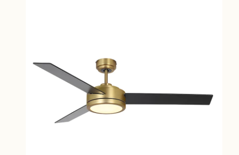 Westgate WFL-DC-125-RC-3B-52-MCT5-GD-BK 52 Inch DC Ceiling Fan and Light with Remote , Watt 18W, 108LM/W, 5CCT 30K/35K/40K/50K/65K Metal Housing (Gold Finish) & Plywood Blades (Matte Black & Grey Finish)