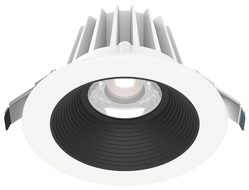 Lotus LED Lights JXL-COB04-R15W-CCT-WH-4RR-BF-BK Lotus 15 Watt 4" Round Recessed Economy LED Downlight - White Trim / Black Baffle Reflector – CCT 3K / 4K / 5K – 120V
