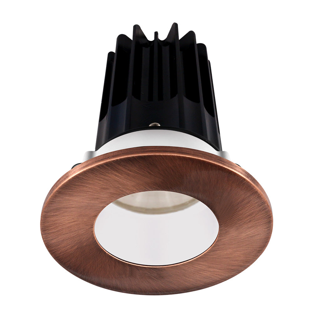 Lotus LED Lights LED-2-S8W2-40K-2RRWH-2RTCP-60D 2" Round Recessed LED 8W Designer Series, 620 Lumens, CCT 4000K, White Reflector, Copper Trim, 60° Beam Angle