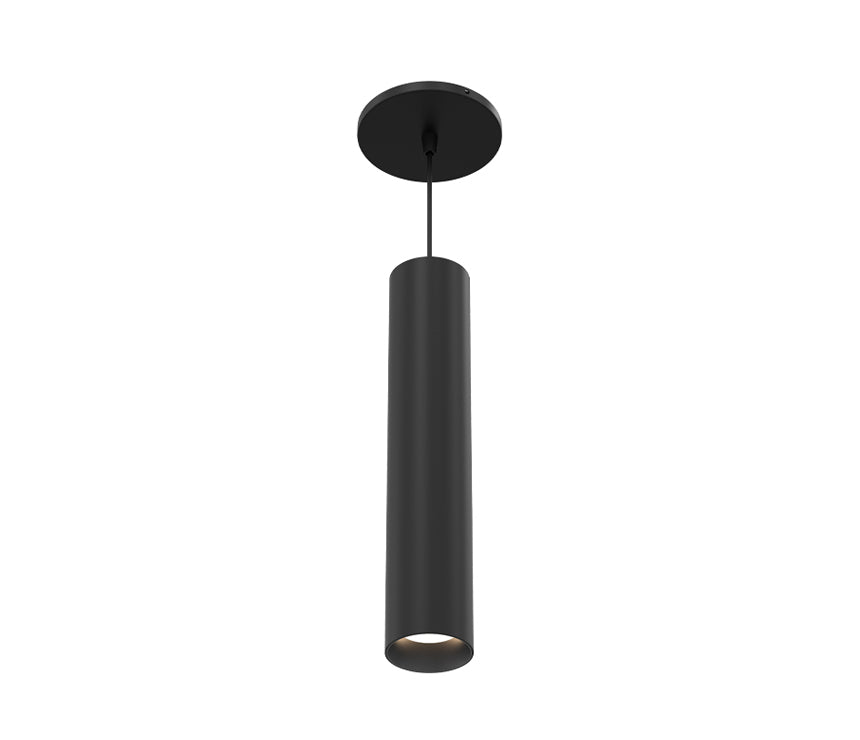 Eurofase Lighting WHSSU01BR10011335MFR 4.5" BROAD, 10" SUSPENSION Whiskey Pendant Light, Color Temperature 35K, 13W, Beam Angle Medium 24º, Finish Black With Matte Black Baffle, Frosted Diffuser