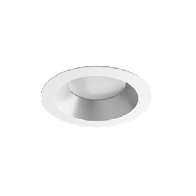 Visual Comfort Architectural E4PRFRA-HSW Element Pro 4" Round Adjustable Trim – Regressed Style – Haze Silver Bevel – White Flange – Flanged Ceiling Appearance