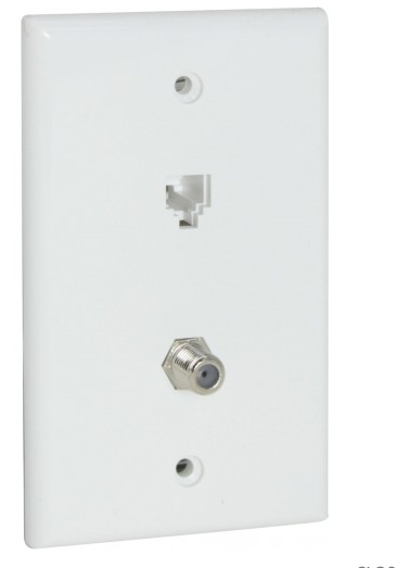 Orbit WJ-64F-W Smooth Wall Jack Comb 1-6P4C & 1-F White
