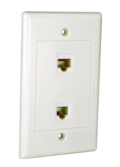 Orbit WJ-8864-W Wall Jack, Modular 1 x RJ11 Jack & 1 x RJ25 Jack - White