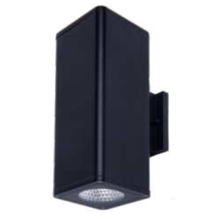 Westgate WMCSR-UD-MCTP-D-BK 4.3 Inch Round-Corner Square Up/Down Cylinder Wattage/CCT Selectable 10W/18W/25W 3000K/4000K/5000K 0-10V Dimming Black Finish