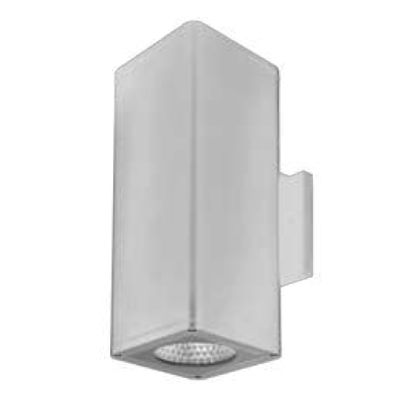 Westgate WMCSR-UD-MCTP-D-SIL 4.3 Inch Round-Corner Square Up/Down Cylinder Wattage/CCT Selectable 10W/18W/25W 3000K/4000K/5000K 0-10V Dimming Silver Finish