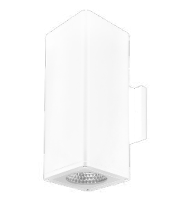 Westgate WMCSR-UD-MCTP-D-WH 4.3 Inch Round-Corner Square Up/Down Cylinder Wattage/CCT Selectable 10W/18W/25W 3000K/4000K/5000K 0-10V Dimming White Finish