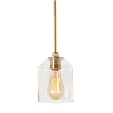 AFX Lighting WMMP06MBSB William 1 Light 6 Inch Pendant In Satin Brass With Clear Glass