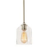 AFX Lighting WMMP06MBSN William 1 Light 6 Inch Pendant In Satin Nickel With Clear Glass