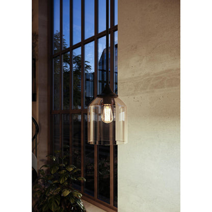 AFX Lighting WMMP08MBBK William 1 Light 8 Inch Pendant In Black With Clear Glass