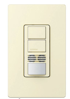 Lutron WMS-A202-AL Maestro Dual Circuit Dual-Tech Motion Sensor Switch, TAA Compliant, 6A, 120-277V, 1 Pole, Ground/Neutral Required, Almond Finish