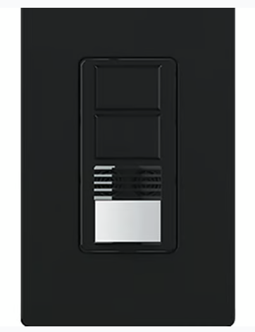 Lutron WMS-A202-BL Maestro Dual Circuit Dual-Tech Motion Sensor Switch, TAA Compliant, 6A, 120-277V, 1 Pole, Ground/Neutral Required, Black Finish