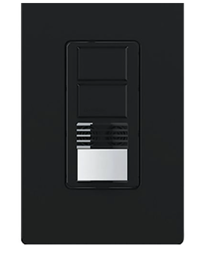 Lutron WMS-A202-BTBU Maestro Dual Circuit Dual-Tech Motion Sensor Switch,TAA Compliant, 6A, 120-277V,1 Pole, Ground/Neutral Required, Black Finish