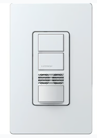 Lutron WMS-A202-WTBU Maestro Dual Circuit Dual-Tech Motion Sensor Switch, TAA Compliant, 6A, 120-277V, 1 Pole, Ground/Neutral Required, White Finish