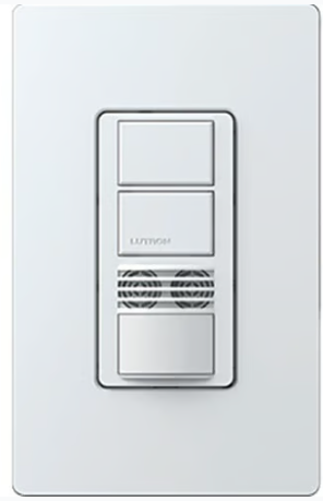 Lutron WMS-B202-WH Maestro Dual Circuit Dual-Tech Motion Sensor Switch, TAA Compliant, 6A, 120-277V, 1 Pole/3-Way, Neutral Required, Light White Finish