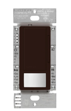 Lutron WMS-Z101-BR Maestro 0-10V Motion Sensor/Dimmer Switch, TAA Compliant, 8A, Neutral Optional, 120-277V, Single Pole/Multi-Location, Brown