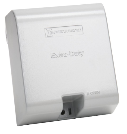 Intermatic WP1250MXD 4.625" Extra-Duty Die-Cast In-Use Weatherproof Cover, Double-Gang, Vrt, Gray