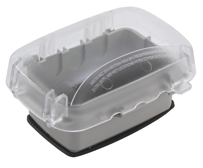 Intermatic WP5100C 2.75" Extra-Duty Plastic In-Use Weatherproof Cover, Single-Gang, Vrt/Hrz, Clear