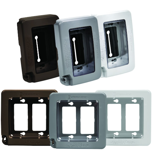 Intermatic WP7200BR Low-Profile Extra-Duty Plastic In-Use Weatherproof Cover, Double-Gang, Vrt, Bronze