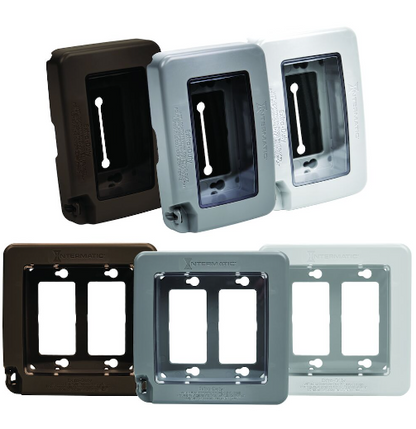 Intermatic WP7200BR Low-Profile Extra-Duty Plastic In-Use Weatherproof Cover, Double-Gang, Vrt, Bronze