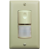 Wattstopper WS-301-LA Wall Switch Sensor W/ PIR Auto ON, 120V-277V, Light Almond Finish