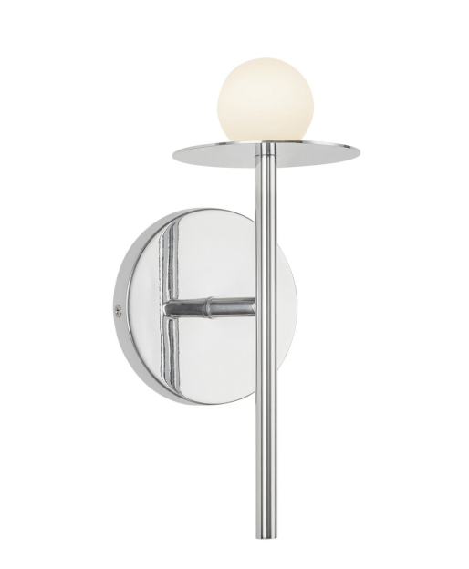 Kuzco Lighting WS15504-CH-UNV Elixir 4-in Chrome LED Wall Sconce Light, 3000K, 6W, 455lm, 120-277V