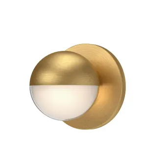 Kuzco Lighting WS47305-BG-2700K Pluto 5" Tall LED Wall Sconce Light, 3000K, 6W, 400lm , Brushed Gold Finish