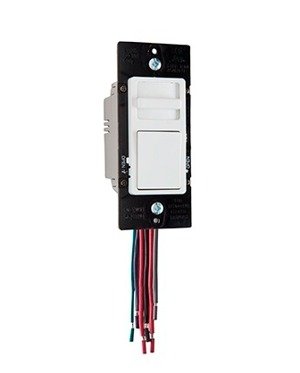 Wattstopper WS4FBL3PW Wide Slide Series 0-10V Fluorescent/LED Single Pole/3-Way Slide Dimmer, Preset, White Finish