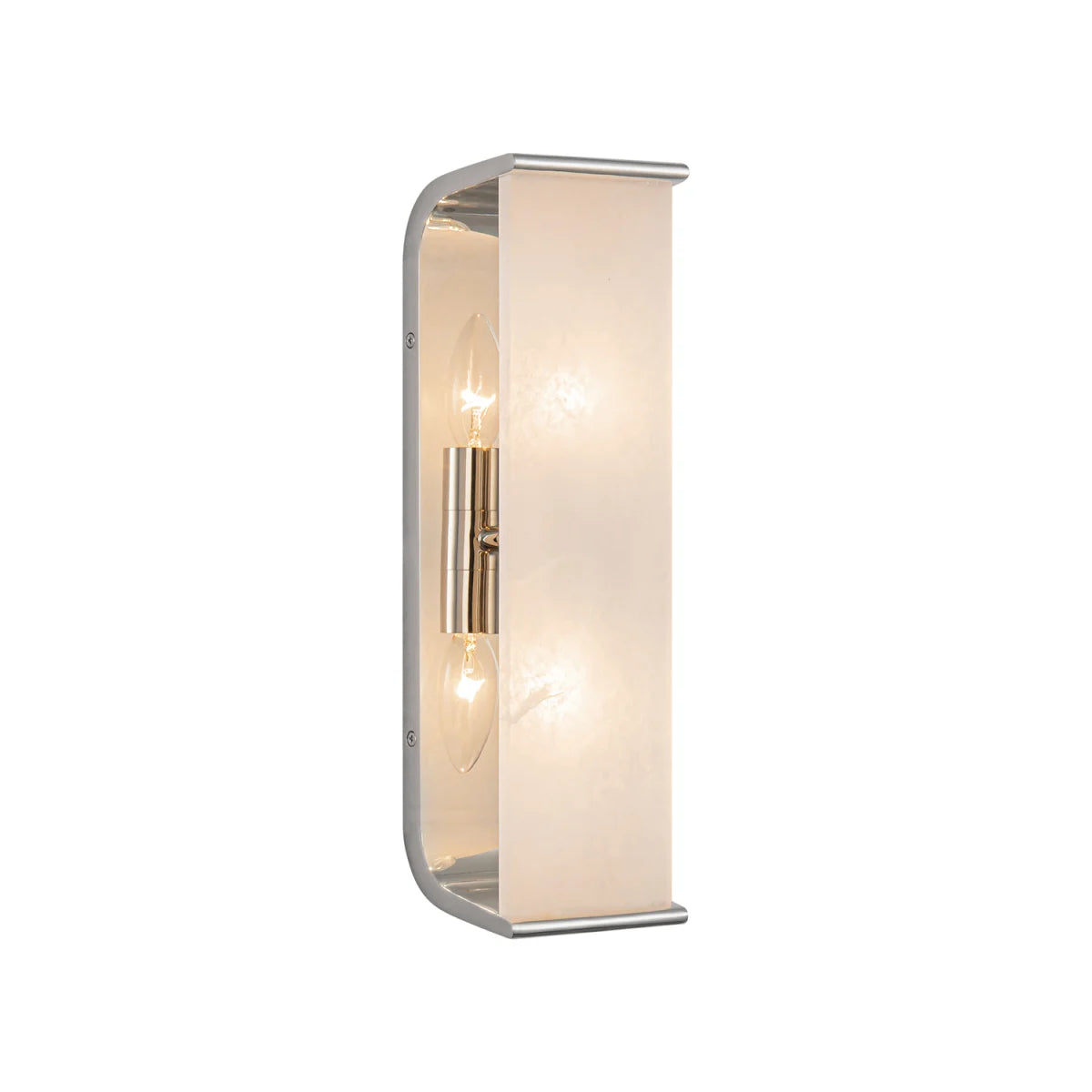 Alora Lighting WV327015PNAR Abbott 2-Light Bathroom Vanity Light in Polished Nickel with Alabaster