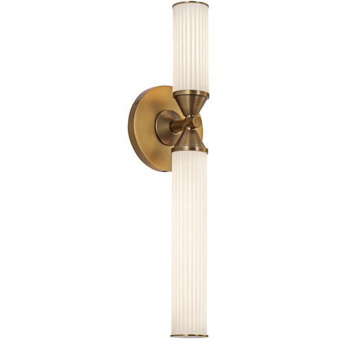 Alora Lighting WV348118VBFR Edwin LED 2 inch Bath Vanity Wall Light Vintage Brass Finish