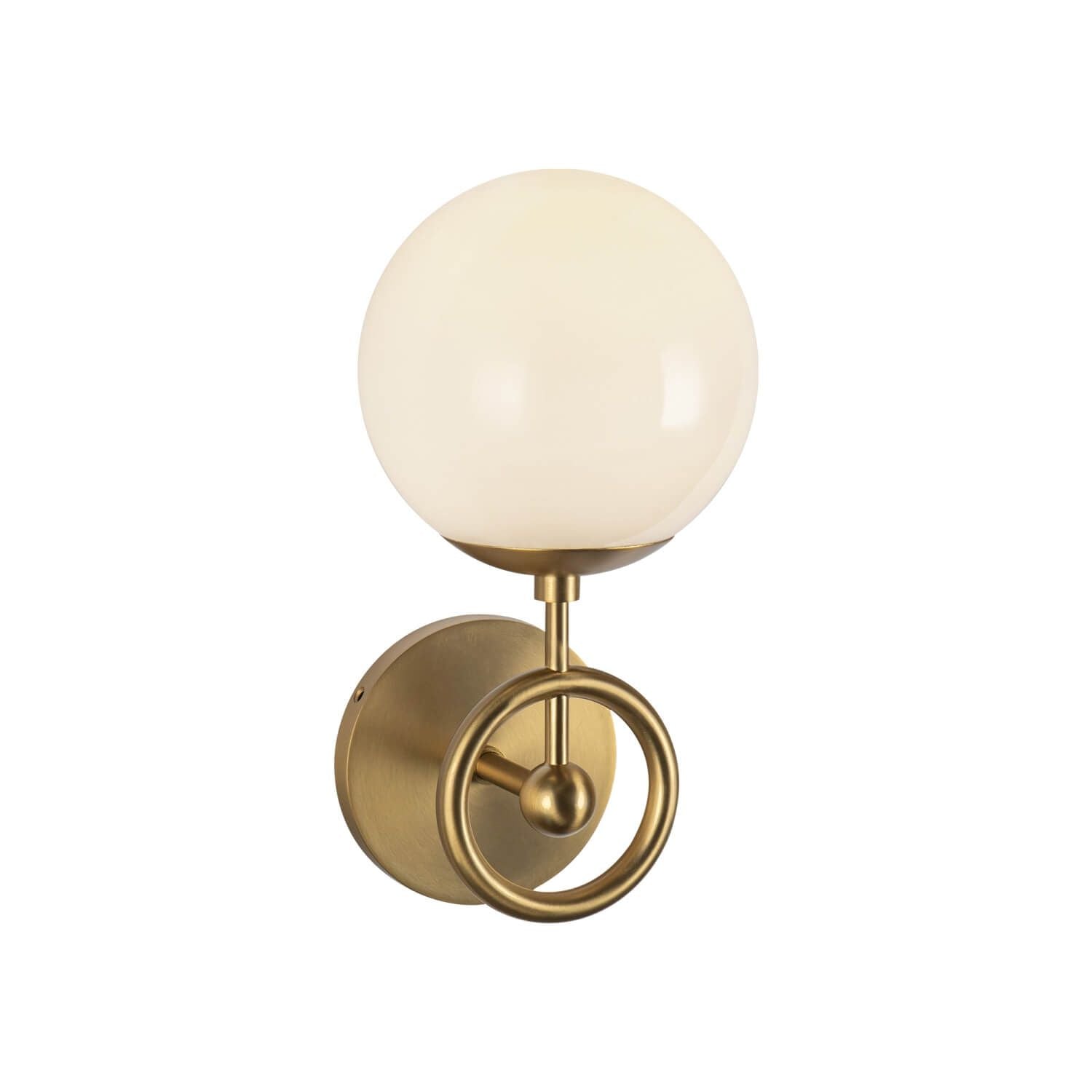 Alora Mood WV407306BGGO 12" Flore 1-Light LED Bath Vanity Light - Brushed Gold / Glossy Opal Glass Shade