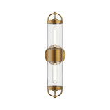 Alora Mood WV461102AG Lancaster 2 Light 21 inch Tall Wall Sconce in Aged Gold with Clear Glass