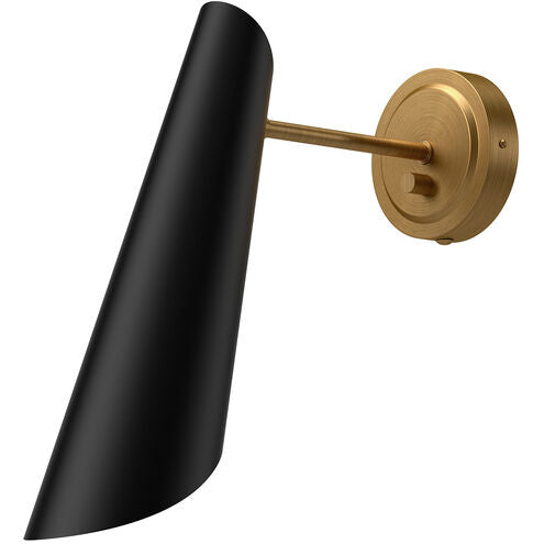 Alora Mood WV572205MBAG Gabriel 1 Light 4.38 inch Bath Vanity Wall Light Aged Gold and Matte Black Finish