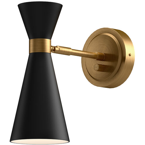 Alora Mood WV574404MBAG Blake 1 Light 4.38 inch Bath Vanity Wall Light Aged Gold and Matte Black Finish