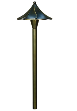 Dabmar Lighting LV47-WBS Brass Scalloped Path Light G4 LED, Voltage 12V, Weathered Brass Finish