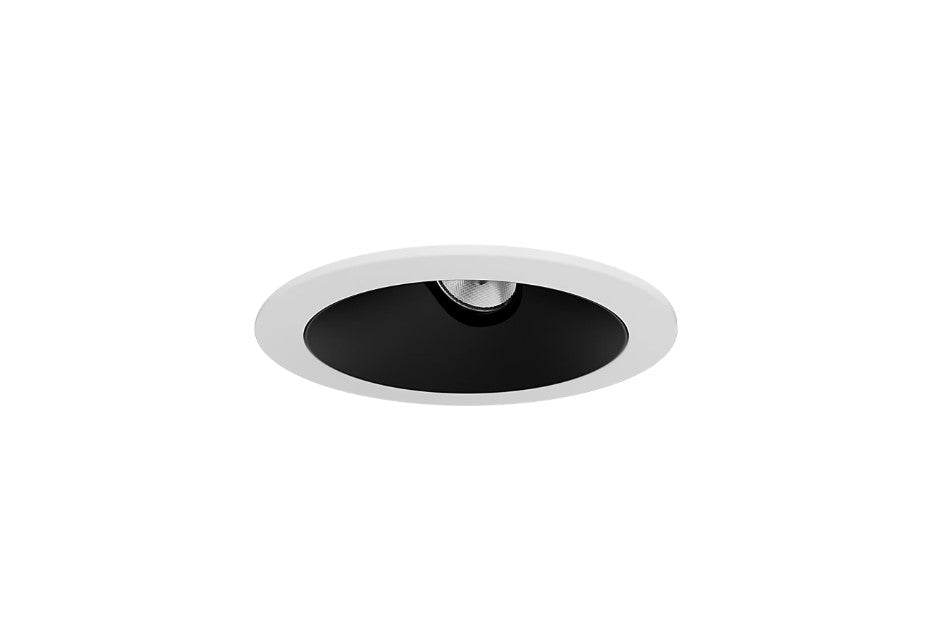 Visual Comfort Architectural ENCL3RRF-L12927AI-B-W Modern Entra CL 3" Round Adjustable Flanged IC Airtight Trim / Remodel Housing - CCT: 2700K - 12W - Reflector/Baffle Color: Black - Finish: White