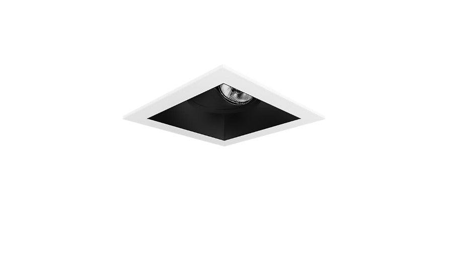 Visual Comfort Architectural ENCL3SRF-L12935AI-B-W Modern Entra CL 3" Square Adjustable Flanged IC Airtight Trim / Remodel Housing - CCT: 3500K - 12W - Reflector Finish: Black - Trim Finish: White